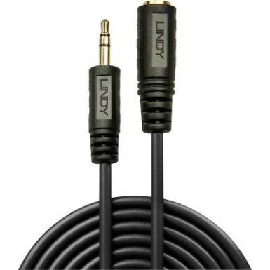 Jack Audio Hosszabb&iacute;t&oacute;k&aacute;bel [1x Jack dug&oacute;, 3,5 mm-es - 1x Jack alj, 3,5 mm-es] 3 m Fekete LINDY