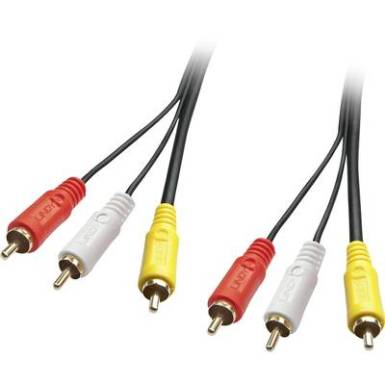 LINDY AV Csatlakoz&oacute;k&aacute;bel [3x RCA dug&oacute; - 3x RCA dug&oacute;] 1 m Fekete