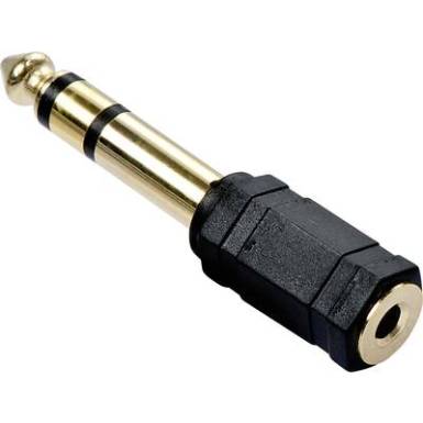 LINDY Jack Audio &Aacute;talak&iacute;t&oacute; [1x Jack-dug&oacute;, 6,35 mm-es - 1x Jack alj, 3,5 mm-es] Fekete