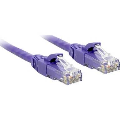 RJ45 H&aacute;l&oacute;zat Csatlakoz&oacute;k&aacute;bel CAT 6 U/UTP 3 m Viola V&eacute;dővel LINDY