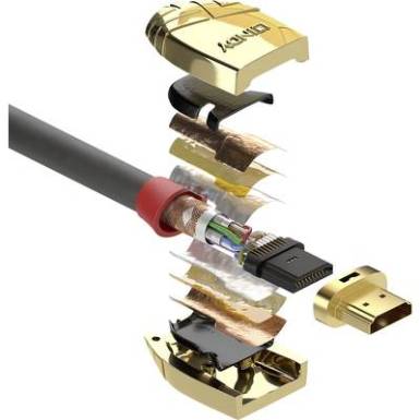 LINDY HDMI Csatlakoz&oacute;k&aacute;bel [1x HDMI dug&oacute; - 1x HDMI dug&oacute;] 7.5 m Sz&uuml;rke