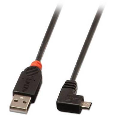 LINDY USB 2.0 Csatlakoz&oacute;k&aacute;bel [1x USB 2.0 dug&oacute;, A t&iacute;pus - 1x USB 2.0 dug&oacute;, mikro B t&iacute;pus] 0.5 m Fekete