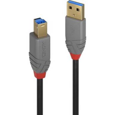 LINDY USB 3.0 Csatlakoz&oacute;k&aacute;bel [1x USB 3.0 dug&oacute;, A t&iacute;pus - 1x USB 3.0 dug&oacute;, B t&iacute;pus] 1 m Fekete