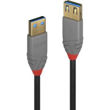 LINDY USB 3.0 Hosszabb&iacute;t&oacute;k&aacute;bel [1x USB 3.0 dug&oacute;, A t&iacute;pus - 1x USB 3.0 alj, A t&iacute;pus] 1 m Fekete