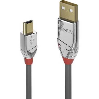 LINDY USB 2.0 Csatlakoz&oacute;k&aacute;bel [1x USB 2.0 dug&oacute;, A t&iacute;pus - 1x USB 2.0 dug&oacute;, mini B t&iacute;pus] 2 m Sz&uuml;rke