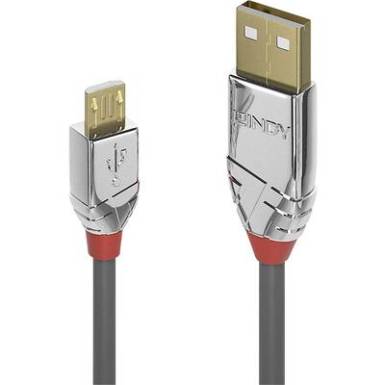 LINDY USB 2.0 Csatlakoz&oacute;k&aacute;bel [1x USB 2.0 dug&oacute;, A t&iacute;pus - 1x USB 2.0 dug&oacute;, mikro B t&iacute;pus] 3 m Sz&uuml;rke