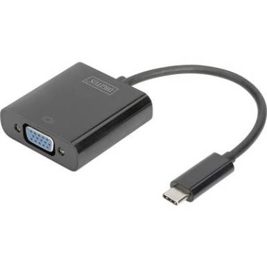 Digitus USB / VGA &Aacute;talak&iacute;t&oacute; [1x USB-C dug&oacute; - 1x VGA alj] Fekete