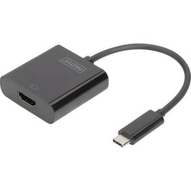 Digitus USB / HDMI &Aacute;talak&iacute;t&oacute; [1x USB-C dug&oacute; - 1x HDMI alj] Fekete