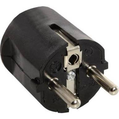 as - Schwabe 45042 Védőérintkezős hajlított dugó PVC 230 V Fekete IP20 as - Schwabe 45042 Védőérintkezős hajlított dugó PVC 230 V Fekete IP20