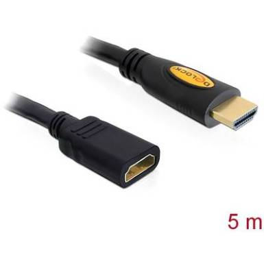 Delock HDMI Hosszabb&iacute;t&oacute;k&aacute;bel [1x HDMI dug&oacute; - 1x HDMI alj] 5 m Fekete