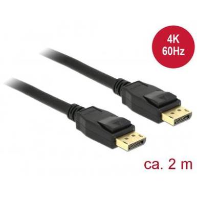 Delock Kijelző csatlakoz&oacute; Csatlakoz&oacute;k&aacute;bel [1x DisplayPort dug&oacute; - 1x DisplayPort dug&oacute;] 2 m Fekete