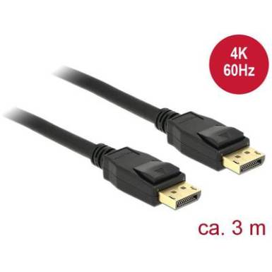 Delock Kijelző csatlakoz&oacute; Csatlakoz&oacute;k&aacute;bel [1x DisplayPort dug&oacute; - 1x DisplayPort dug&oacute;] 3 m Fekete