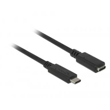 Delock USB 3.1 (Gen 1) Hosszabb&iacute;t&oacute;k&aacute;bel [1x USB-C dug&oacute; - 1x USB-C alj] 1 m Fekete