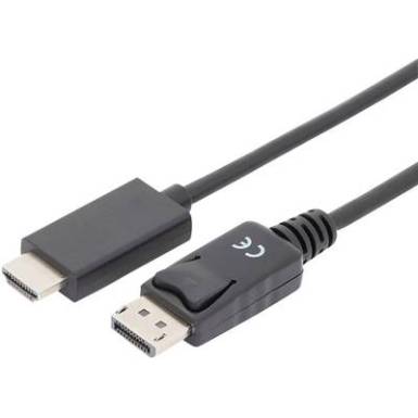Digitus Kijelző csatlakoz&oacute; / HDMI &Aacute;talak&iacute;t&oacute; k&aacute;bel [1x DisplayPort dug&oacute; - 1x HDMI dug&oacute;] 1 m Fekete