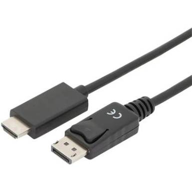 Digitus Kijelző csatlakoz&oacute; / HDMI &Aacute;talak&iacute;t&oacute; k&aacute;bel [1x DisplayPort dug&oacute; - 1x HDMI dug&oacute;] 3 m Fekete
