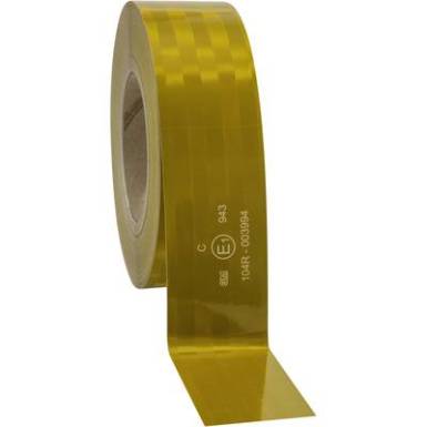Mikroprizmás figyelmeztető jelölés 3M 943-71 743878 Sárga (fényvisszaverő) (H x Sz) 50 m x 51 mm Rugalmas Mikroprizmás figyelmeztető jelölés 3M 943-71 743878 Sárga (fényvisszaverő) (H x Sz) 50 m x 51 mm Rugalmas