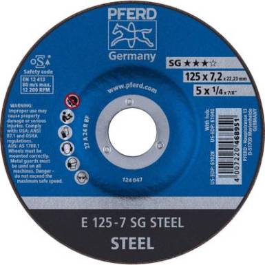 Nagyolótárcsa, hajlított 125 mm 22.23 mm Pferd Sg Steel 62212626 10 db Nagyolótárcsa, hajlított 125 mm 22.23 mm Pferd Sg Steel 62212626 10 db