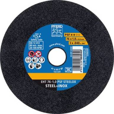 Vágótárcsa, egyenes 76 mm 10 mm Pferd Psf Steelox 65508100 25 db Vágótárcsa, egyenes 76 mm 10 mm Pferd Psf Steelox 65508100 25 db