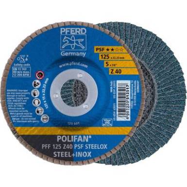 POLIFAN legyezőlapos csiszolókorong, PFF 125 Z 40 PSF STEELOX Pferd 67664125 ? 125 mm 10 db POLIFAN legyezőlapos csiszolókorong, PFF 125 Z 40 PSF STEELOX Pferd 67664125 ? 125 mm 10 db