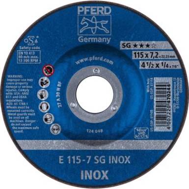 Nagyolótárcsa, hajlított 115 mm 22.23 mm Pferd Sg Inox 62211623 10 db Nagyolótárcsa, hajlított 115 mm 22.23 mm Pferd Sg Inox 62211623 10 db