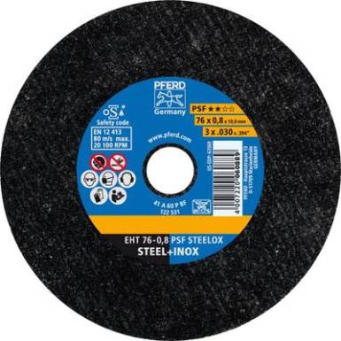 Vágótárcsa, egyenes 76 mm 10 mm Pferd Psf Steelox 65508109 25 db Vágótárcsa, egyenes 76 mm 10 mm Pferd Psf Steelox 65508109 25 db