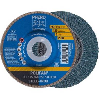 POLIFAN legyezőlapos csiszolókorong, PFF 125 Z 60 PSF STEELOX Pferd 67666125 ? 125 mm 10 db POLIFAN legyezőlapos csiszolókorong, PFF 125 Z 60 PSF STEELOX Pferd 67666125 ? 125 mm 10 db