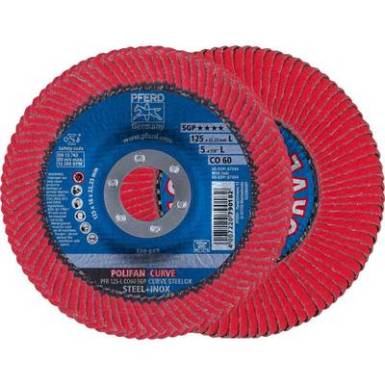 POLIFAN legyezőlapos csiszolókorong, PFR 125-L CO 60 SGP CURVE STEELOX Pferd 67689066 ? 125 mm 10 db POLIFAN legyezőlapos csiszolókorong, PFR 125-L CO 60 SGP CURVE STEELOX Pferd 67689066 ? 125 mm 10 db