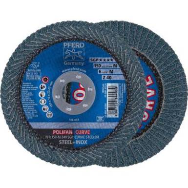 POLIFAN legyezőlapos csiszolókorong, PFR 150-M Z 40 SGP CURVE STEELOX Pferd 67689072 ? 150 mm 10 db POLIFAN legyezőlapos csiszolókorong, PFR 150-M Z 40 SGP CURVE STEELOX Pferd 67689072 ? 150 mm 10 db