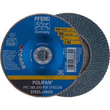 POLIFAN legyezőlapos csiszol&oacute;korong, PFC 180 Z 40 PSF STEELOX Pferd 67764185 ? 180 mm 10 db