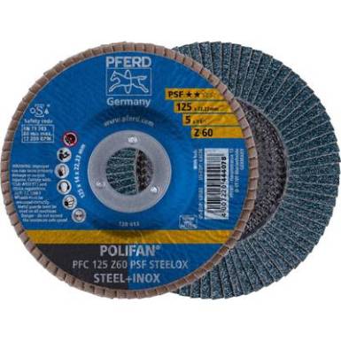 POLIFAN legyezőlapos csiszolókorong, PFC 125 Z 60 PSF STEELOX Pferd 67766125 ? 125 mm 10 db POLIFAN legyezőlapos csiszolókorong, PFC 125 Z 60 PSF STEELOX Pferd 67766125 ? 125 mm 10 db