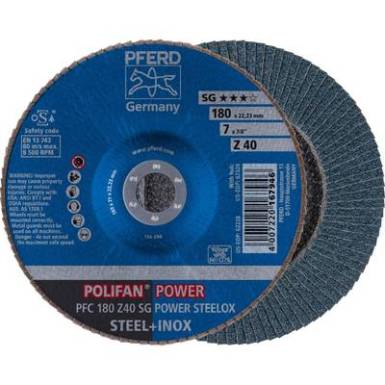 POLIFAN legyezőlapos csiszolókorong, PFC 180 Z 40 SG POWER STEELOX Pferd 67784185 ? 180 mm 10 db POLIFAN legyezőlapos csiszolókorong, PFC 180 Z 40 SG POWER STEELOX Pferd 67784185 ? 180 mm 10 db