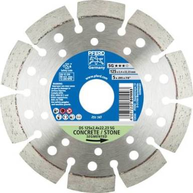Gyémántszemcsés vágókorong, DS 125 x 2,4 x 22,23 SG Pferd 68000042 ? 125 mm 1 db Gyémántszemcsés vágókorong, DS 125 x 2,4 x 22,23 SG Pferd 68000042 ? 125 mm 1 db