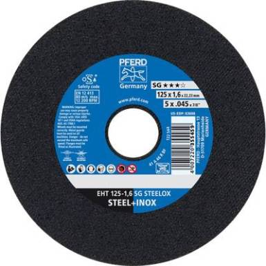 Vágótárcsa, egyenes 125 mm 22.23 mm Pferd Sg Steelox 61341122 25 db Vágótárcsa, egyenes 125 mm 22.23 mm Pferd Sg Steelox 61341122 25 db