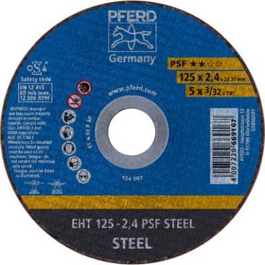 Vágótárcsa, egyenes 125 mm 22.23 mm Pferd Psf Steel 61719026 25 db Vágótárcsa, egyenes 125 mm 22.23 mm Pferd Psf Steel 61719026 25 db