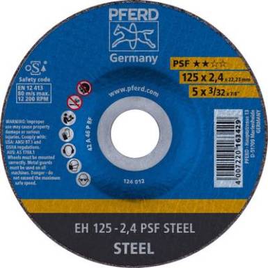 Vágótárcsa, hajlított 125 mm 22.23 mm Pferd Psf Steel 61720222 25 db Vágótárcsa, hajlított 125 mm 22.23 mm Pferd Psf Steel 61720222 25 db