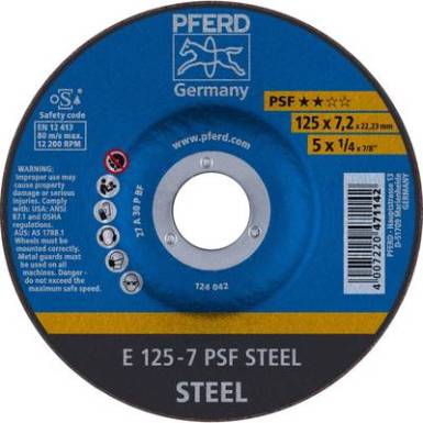 Nagyolótárcsa, hajlított 125 mm 22.23 mm Pferd Psf Steel 62012634 10 db Nagyolótárcsa, hajlított 125 mm 22.23 mm Pferd Psf Steel 62012634 10 db