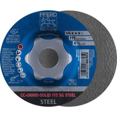 Csiszolótárcsa 115 mm Pferd Cc-Grind-Solid Sg Steel 64185115 10 db Csiszolótárcsa 115 mm Pferd Cc-Grind-Solid Sg Steel 64185115 10 db
