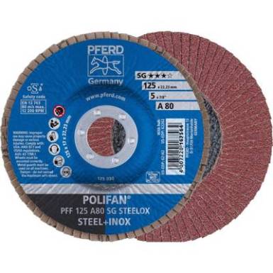 POLIFAN legyezőlapos csiszolókorong, PFF 125 A 80 SG STEELOX Pferd 67608125 ? 125 mm 10 db POLIFAN legyezőlapos csiszolókorong, PFF 125 A 80 SG STEELOX Pferd 67608125 ? 125 mm 10 db
