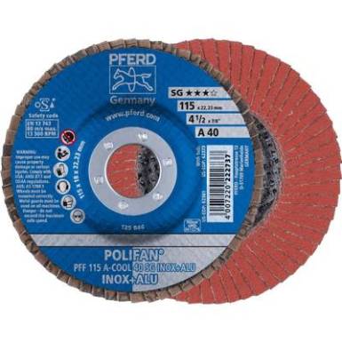 POLIFAN legyezőlapos csiszolókorong, PFF 115 A-COOL 40 SG INOX+ALU Pferd 67654115 ? 115 mm 10 db POLIFAN legyezőlapos csiszolókorong, PFF 115 A-COOL 40 SG INOX+ALU Pferd 67654115 ? 115 mm 10 db