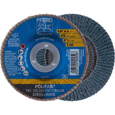 POLIFAN legyezőlapos csiszolókorong, PFC 115 Z 60 PSF STEELOX Pferd 67766115 ? 115 mm 10 db POLIFAN legyezőlapos csiszolókorong, PFC 115 Z 60 PSF STEELOX Pferd 67766115 ? 115 mm 10 db