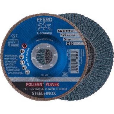 POLIFAN legyezőlapos csiszolókorong, PFC 125 Z 60 SG POWER STEELOX Pferd 67786125 ? 125 mm 10 db POLIFAN legyezőlapos csiszolókorong, PFC 125 Z 60 SG POWER STEELOX Pferd 67786125 ? 125 mm 10 db