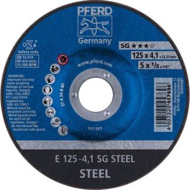 Nagyolótárcsa, hajlított 125 mm 22.23 mm Pferd Sg Steel 62212426 10 db Nagyolótárcsa, hajlított 125 mm 22.23 mm Pferd Sg Steel 62212426 10 db
