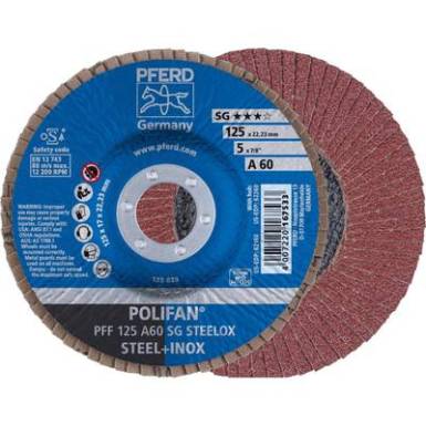 POLIFAN legyezőlapos csiszolókorong, PFF 125 A 60 SG STEELOX Pferd 67606125 ? 125 mm 10 db POLIFAN legyezőlapos csiszolókorong, PFF 125 A 60 SG STEELOX Pferd 67606125 ? 125 mm 10 db