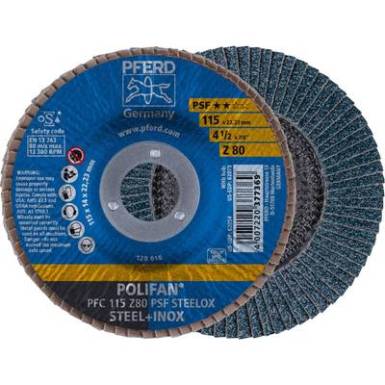 POLIFAN legyezőlapos csiszolókorong, PFC 115 Z 80 PSF STEELOX Pferd 67768115 ? 115 mm 10 db POLIFAN legyezőlapos csiszolókorong, PFC 115 Z 80 PSF STEELOX Pferd 67768115 ? 115 mm 10 db