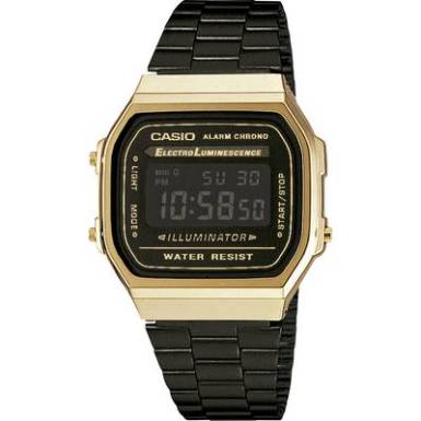Casio Kvarc Kar&oacute;ra A168WEGB-1BEF (H x Sz x Ma) 38.6 x 36.3 x 9.6 mm Arany Anyag (karp&aacute;nt)=Nemesac&eacute;l