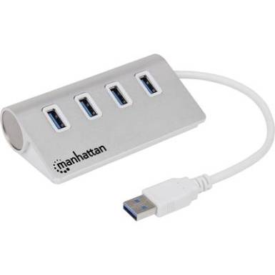 Manhattan 163767 4 port USB 3.0 hub Alumínium házzal Fehér Manhattan 163767 4 port USB 3.0 hub Alumínium házzal Fehér
