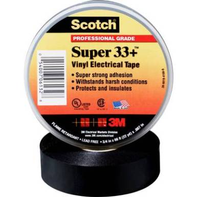 3M SUPER33+-25X33 Szigetelőszalag Scotch(R) Fekete (H x Sz) 33 m x 25 mm 1 tekercs