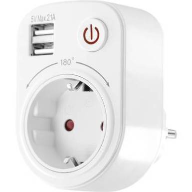 Köztes dugalj USB-vel LEDmaxx 106649 Köztes dugalj USB-vel LEDmaxx 106649