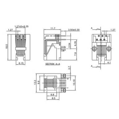 Alj, be&eacute;p&iacute;thető, v&iacute;zszintes RJJU-66-125-E3H-011 Fekete encitech 3253-0002-03 1 db