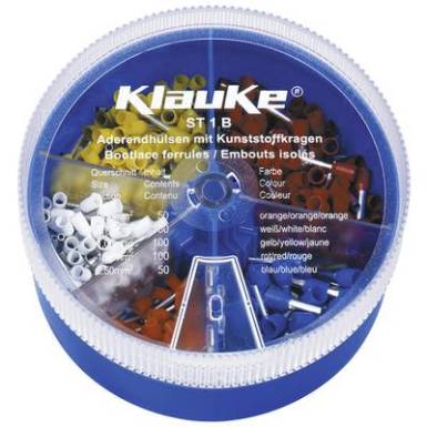 Érvéghüvely készlet 0.50 mm? 2.50 mm? Narancs, Fehér, Sárga, Piros, Kék Klauke ST1B 400 rész Érvéghüvely készlet 0.50 mm? 2.50 mm? Narancs, Fehér, Sárga, Piros, Kék Klauke ST1B 400 rész